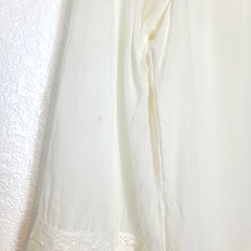 PAIGE Jaslene Long Sleeve Tassels Tiered Mini Dress In White Size Small - Picture 13 of 14